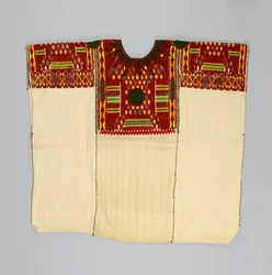 Dámská halenka nebo huipil, z Chichicastenango, El Quiche, Guatemala, 30. nebo 40. léta 20. století (bavlna a hedvábí)
